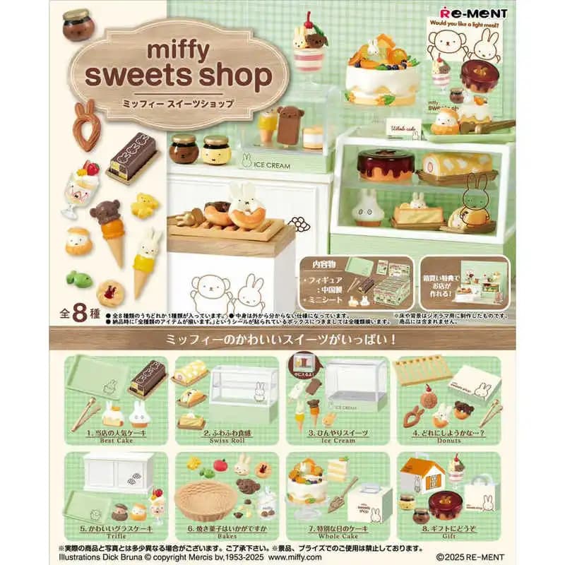 Re-Ment Miffy Rabbit's Dessert And Candy Shop Miniature Play House Blind Box Ornament Anime Figure Model Toys Gifts
