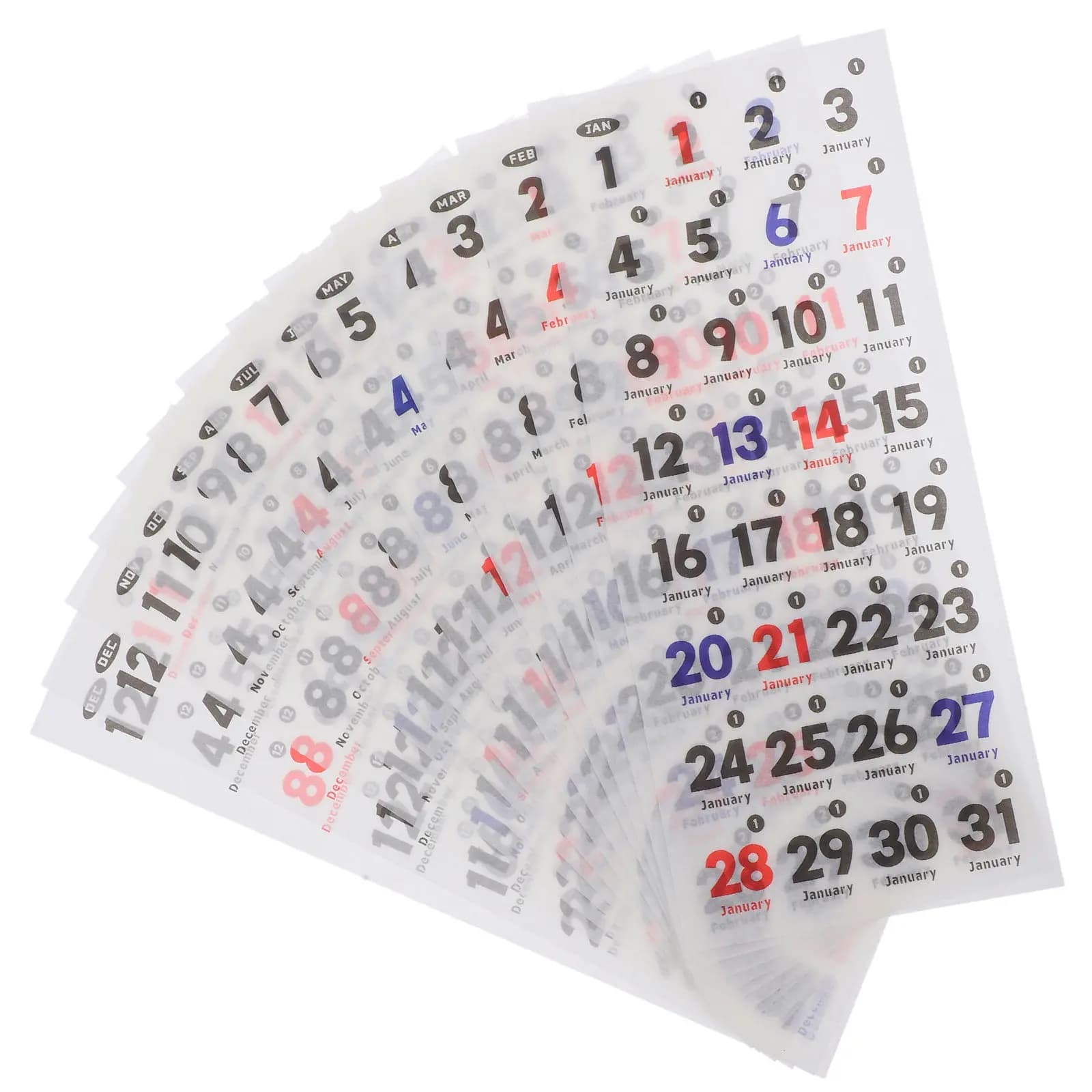 Set di Adesivi con Date, Numeri per Calendario Giornaliero, Etichette Colorate per Agende, Quaderni e Accessori per Organizzazione