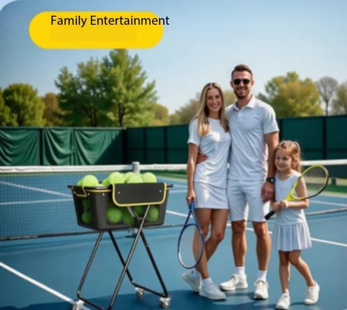 Foldable Wheeled Ball Storage Cart, Portable Rolling Tennis Pickleball Ball Basket with Movable Wheels, Ball Collector Trolley