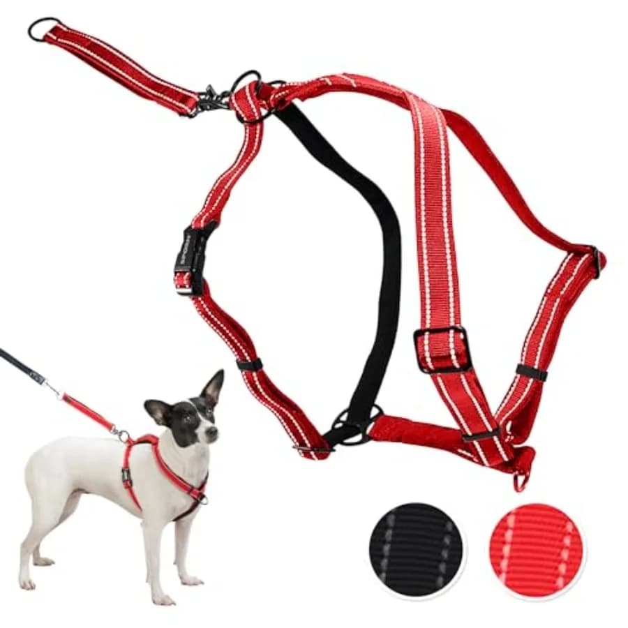Pettorina per Cani Ultimate Control No Pull - 4-in-1 Regolabile con Opzioni Frontali, Posteriori e Doppia Clip