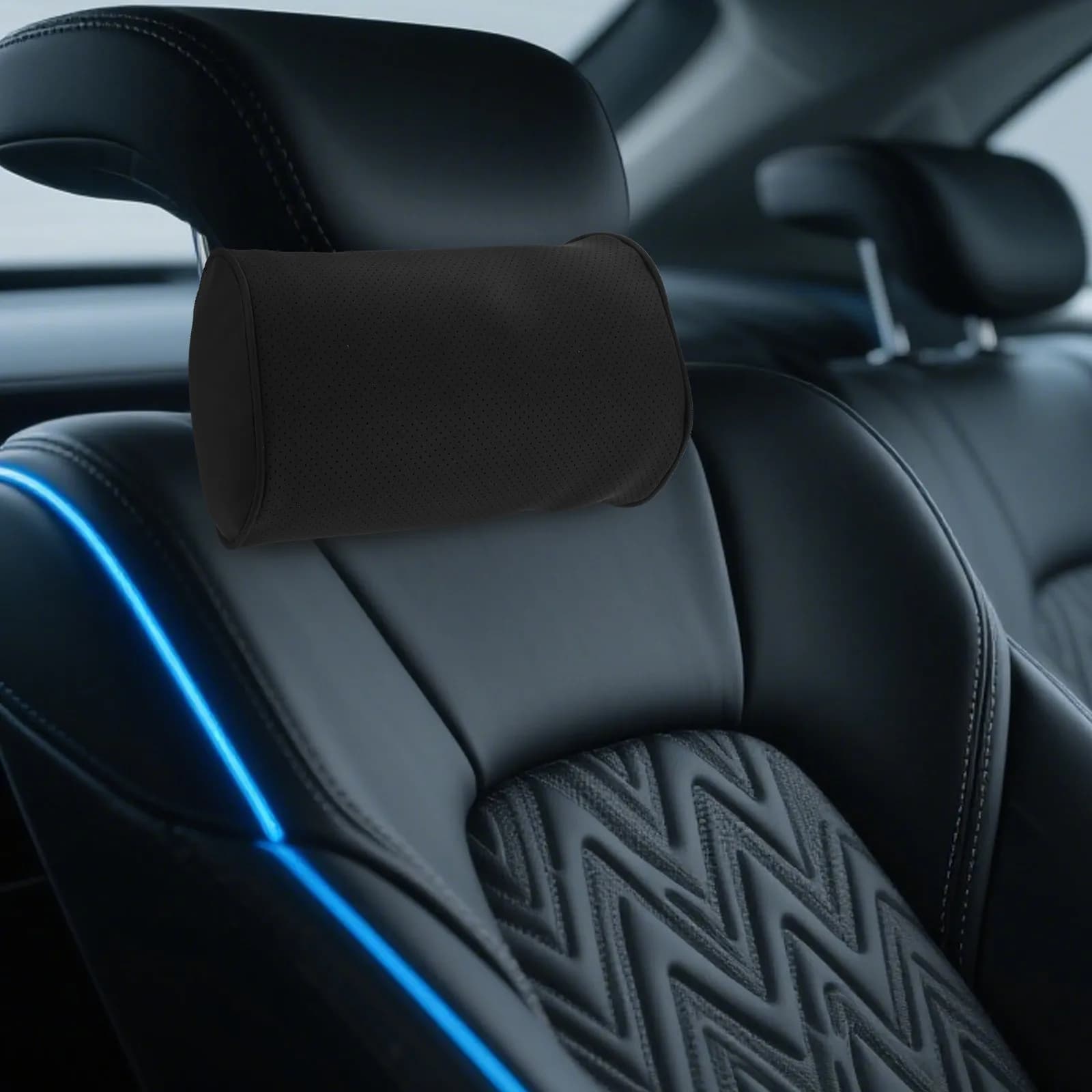 Cuscino per il Collo da Auto Traspirante in Finto Cotone Perforato, Supporto Ergonomico per il Collo per Lunghi Viaggi