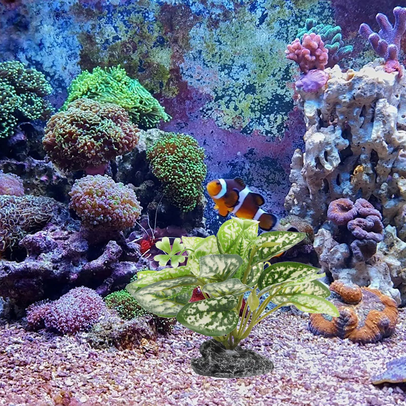 Pianta Artificiale per Acquario, Decorazione Realistica per Vasca dei Pesci, Erba Acquatica Finta per Acquario