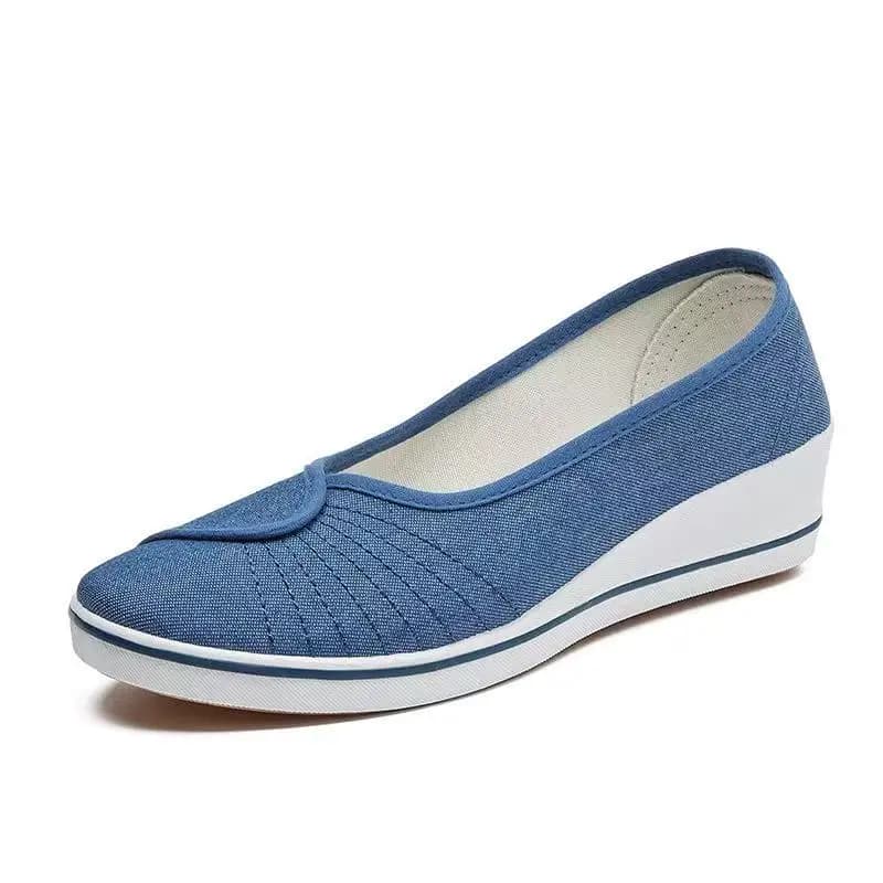 Scarpe di tela con fondo in denim blu Scarpe da donna Scarpe da ballo con suola morbida antiscivolo Scarpe da infermiera piatte Scarpe singole comode e casual