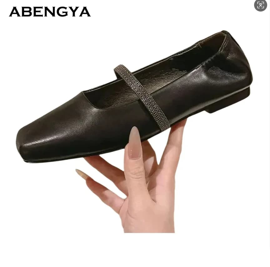 Mules in pelle scamosciata da donna con punta quadrata, scarpe casual primaverili da passeggio per tutti i giorni, feste e vacanze