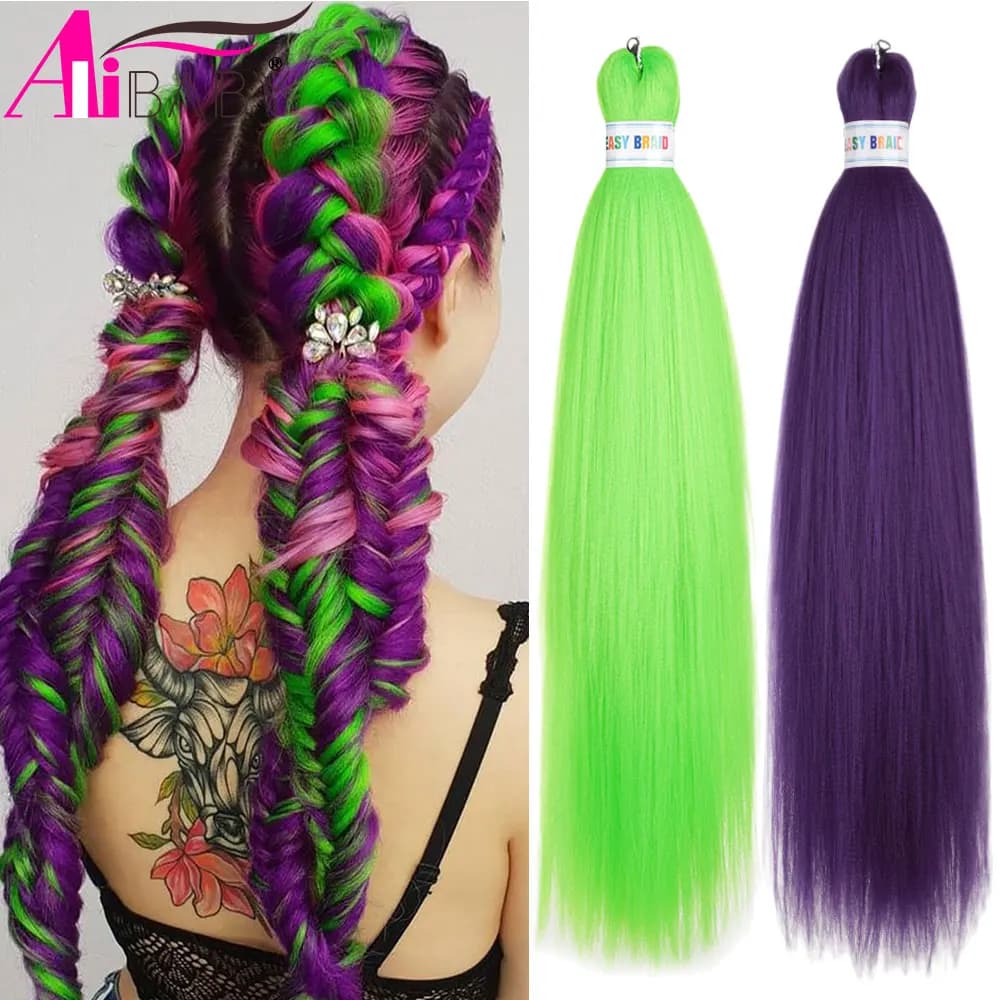 Ombre Kanekalon Braiding Hair Extensions Pre Stretched 26 Inch Synthetic Hair for Afro Jumbo Box Braids Natural Looking