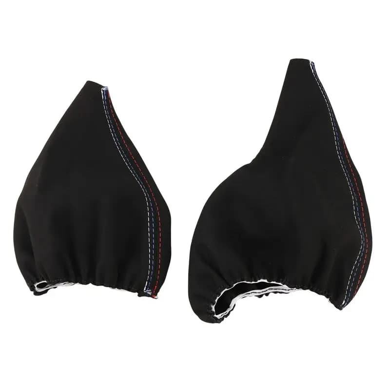 Durable-Car Gear Shift Collars Manual Handbrake Gaiter Boot Cover For BMW- 3 Series E36 E46 E30 E34 M3 Z3 Black Suede Leather