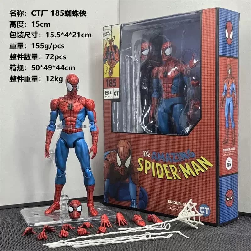 Mafex185 Action Figure Anime Spider-Man Ko, Kit Modello Ornamentale da Scrivania, Giocattolo da Collezione, Action Figure Articolata, Regalo Sorpresa per Uomo