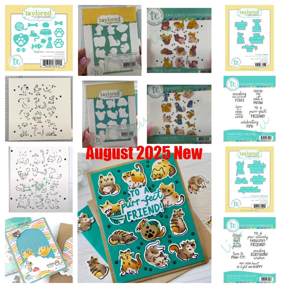 2025 August New It's Raining Cats & Dogs Cardmaking Kits Metal Cutting Dies Scrapbook for DIY Photo Album Greeting Card Handmade