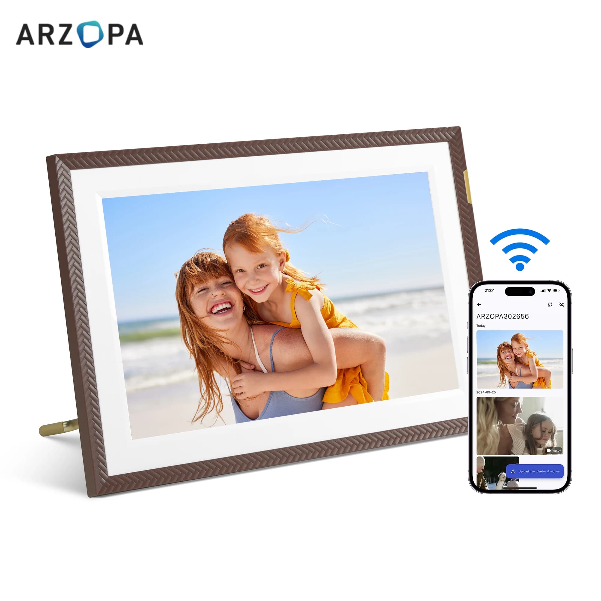 ARZOPA Cornice Digitale WiFi Touch da 10.1 Pollici 1280*800 HD Cornice Fotografica Intelligente Cloud 32GB D10