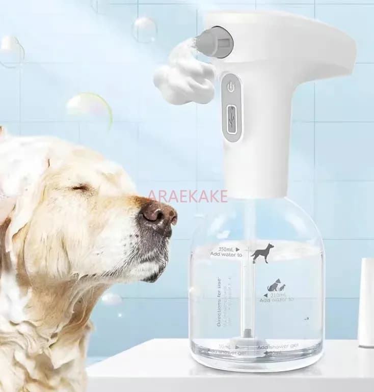 Dispenser Automatico di Sapone Schiumogeno per Gatti, Senza Fili, Macchina Elettrica per Shampoo e Pulizia del Bagno degli Animali Domestici, Spruzzatore per Cani