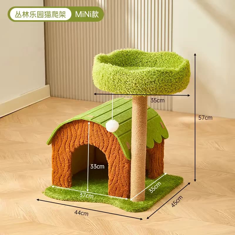 Green Extra Large Cat Tree Xxl Texture Velvet Multi-Level Cat Climbing Tower Condos Thick Sisal Scratching Posts