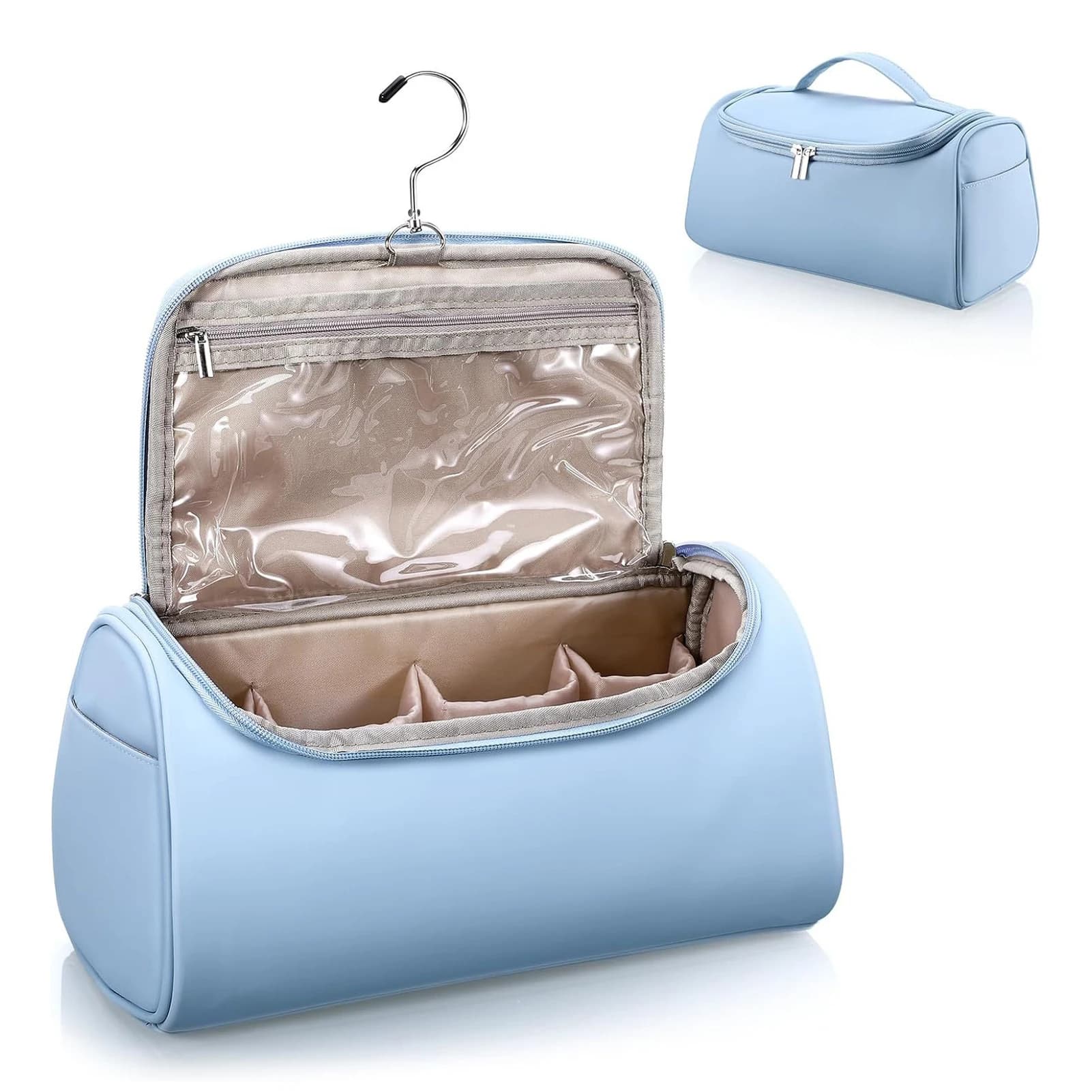 Portable Travel Bag for Hair Dryer/Accessories, Waterproof PU Organizer with Home and Travel Hook