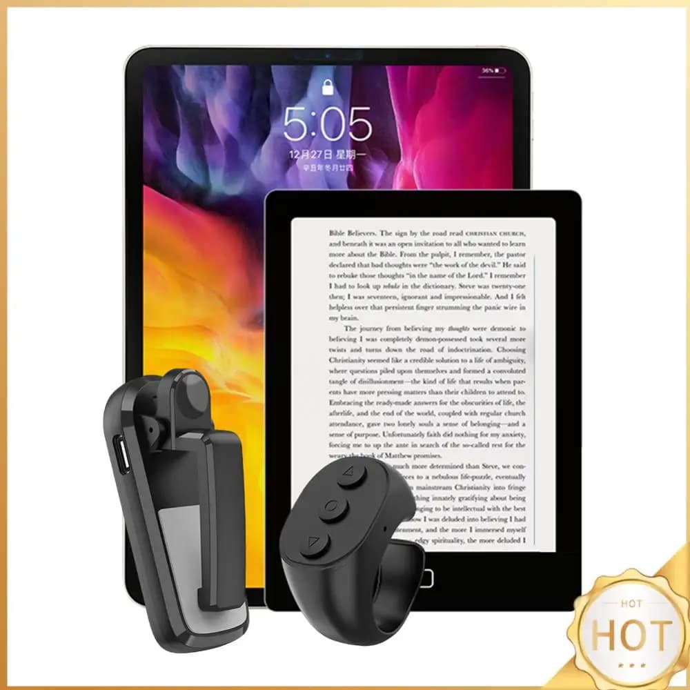 Telecomando per Voltare Pagine, Ricaricabile USB-C, Wireless, per Tablet e Fotocamere, Accessorio Clicker per E-book