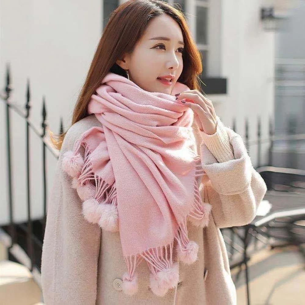 High Quality Cashmere Shawl Scarf Solid Color Soft Texture Oversized Pashmina Poncho Warm Thick Fabric Oversized