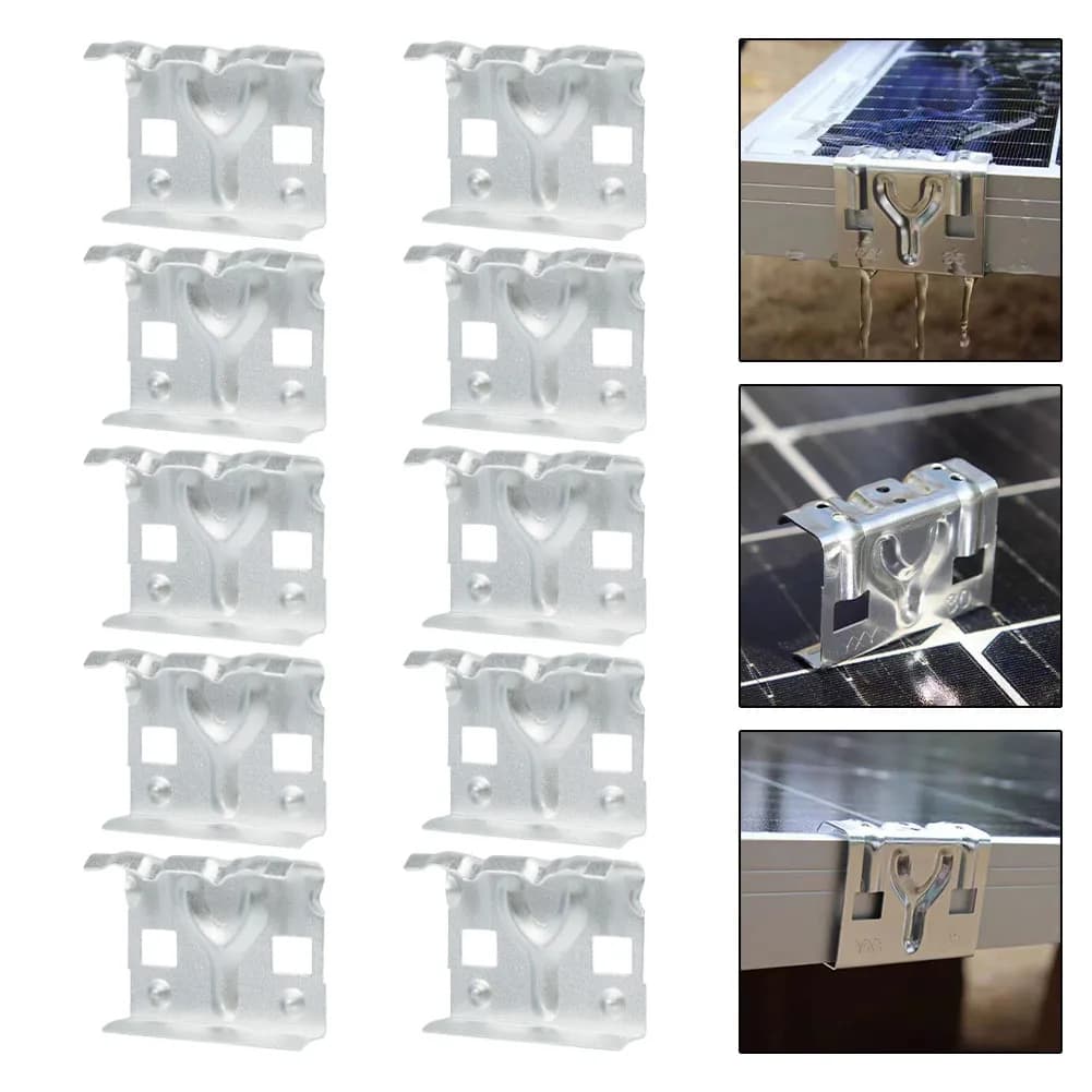 10Pc Pannello Solare Clip di Scarico Dell'acqua Clip di Rimozione Dei fanghi Clip di Pulizia Modulo PV 30/35mm Strumento Professionale Per Il Modulo Fotovoltaico