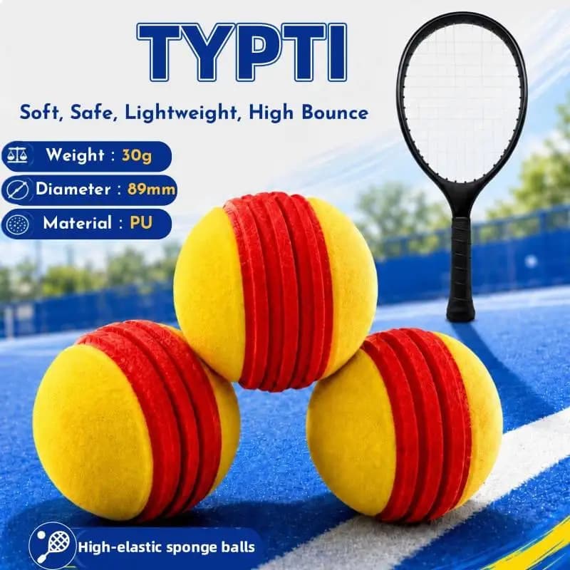 Soft Training PU Foam Tennis Ball High Bounce Safe 3.5 Inch 1PC for Beginner Practice Family Games Pet Interactive Toy
