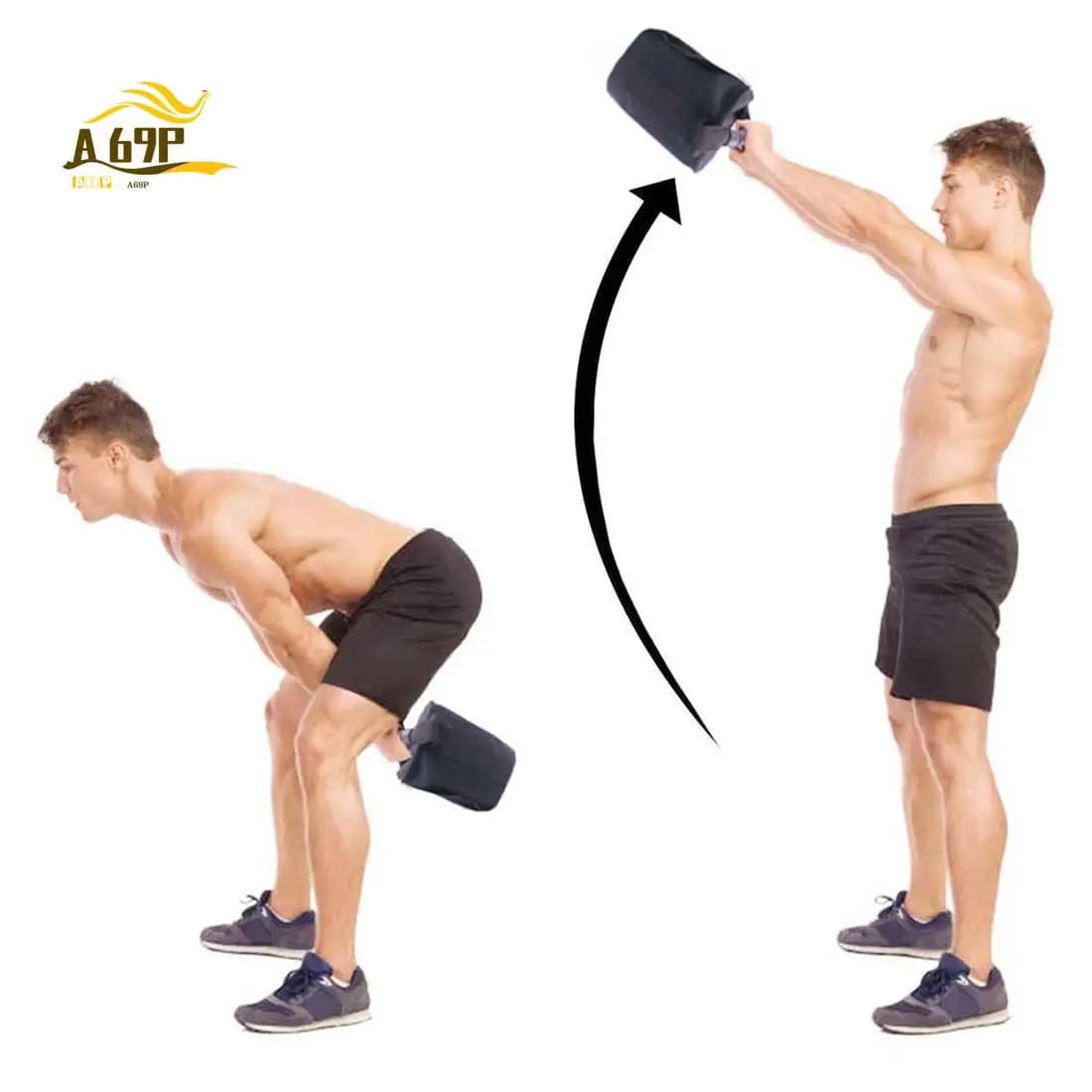 A69P-Sacco di Sabbia Portatile Regolabile per Fitness, Sollevamento Pesi, Manubrio con Maniglia, per Palestra e Yoga
