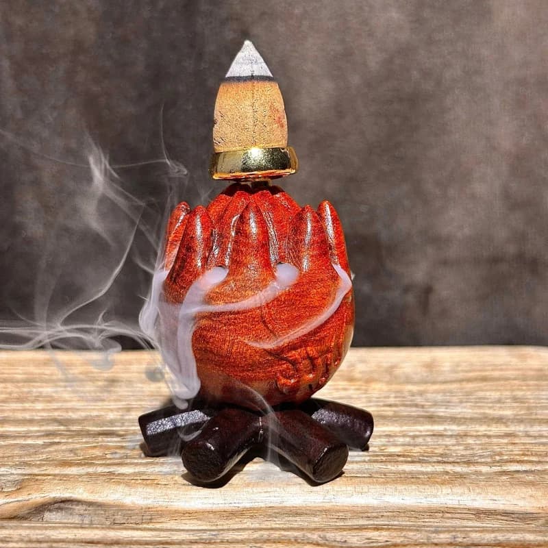 Bastoncini di incenso a riflusso a forma di fiamma continua in legno di palissandro, ornamento artistico creativo