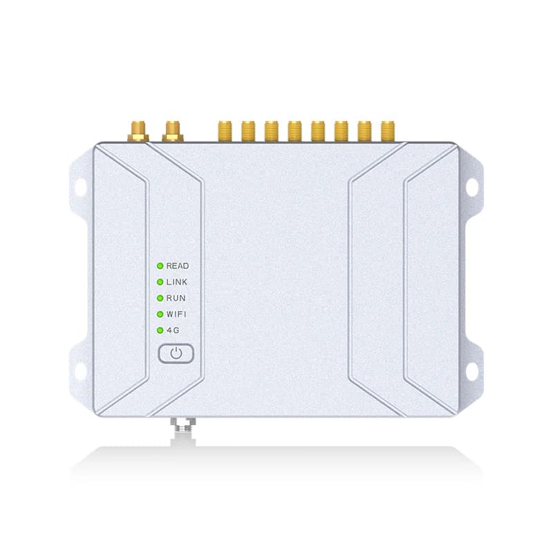Lettore RFID UHF GSC 2023 8 porte antenna Nuovo sistema operativo fisso Impinj E710 4G Wifi Android RS232/RS485/USB/RJ45 Lettori di schede di controllo accessi