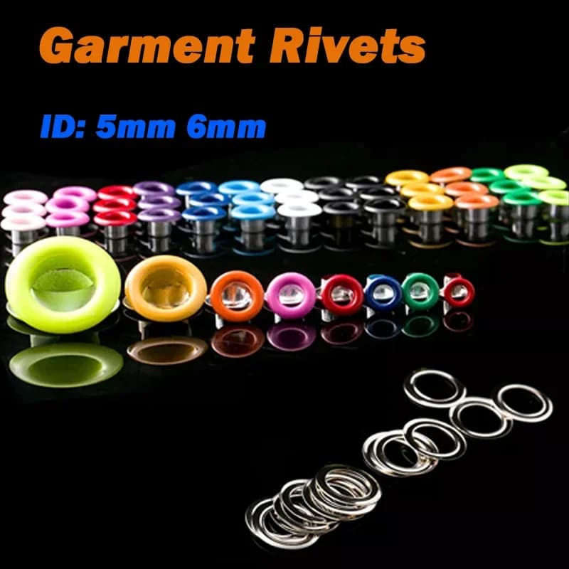 50Set Rivetti per indumenti Occhiello in metallo 5/6mm con rondella Artigianale in pelle Occhiello Banner Riparazione per scarpe Borsa Indumento Cintura Cintura Cappello