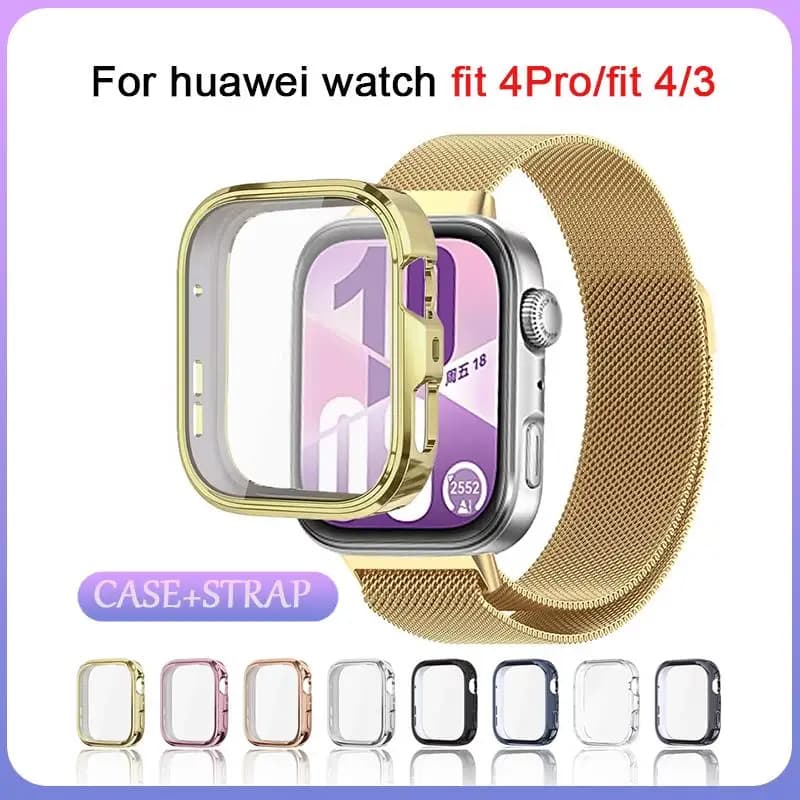 Custodia morbida in TPU + cinturino per Huawei Watch Fit 4 Pro SmartWatch Custodia completa per Huawei Watch Fit 4 Custodia protettiva in silicone