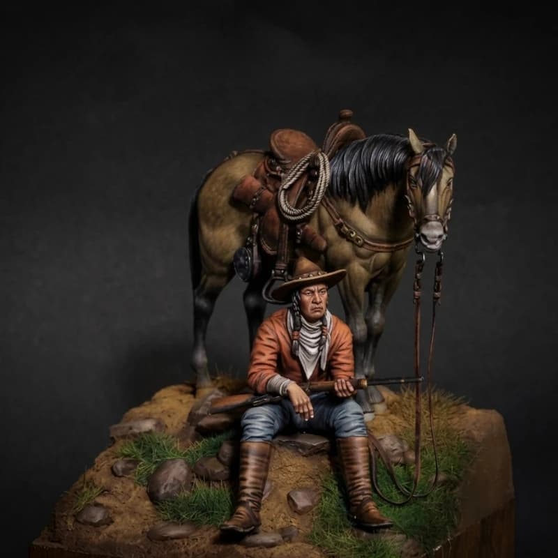 Modellino in Resina Pressofusa Scala 1/24 75mm Kit Figurina Scultorea Arikara del XIX Secolo Nord Americano Giocattoli in Miniatura Non Assemblati Non Dipinti