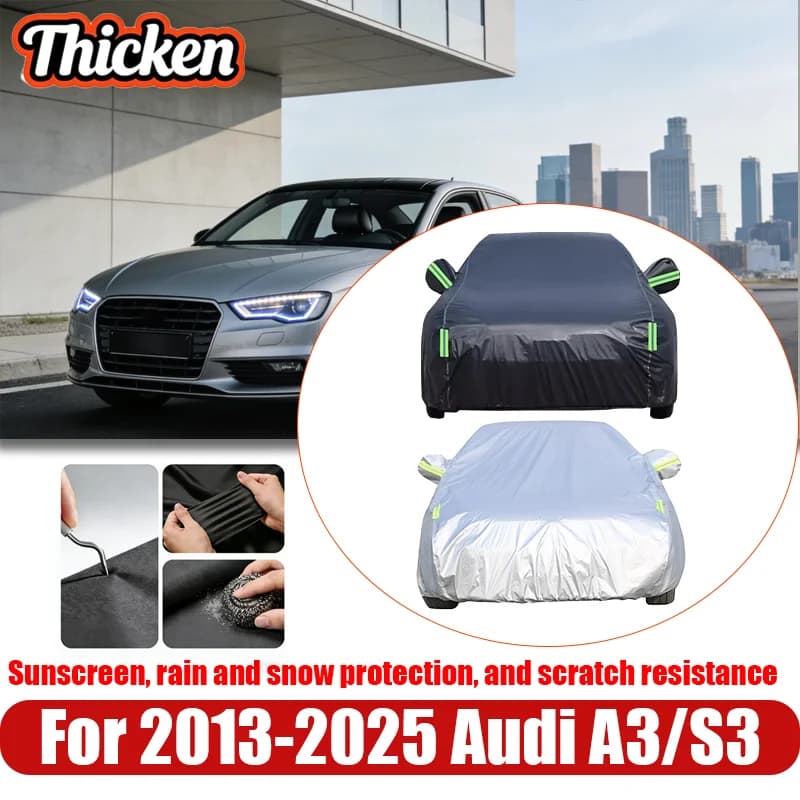 Car Cover Custom For 2013-2025 Audi A3/S3 Windproof Strap Single Bands for Snow Rain Dust Hail Protection Waterproof