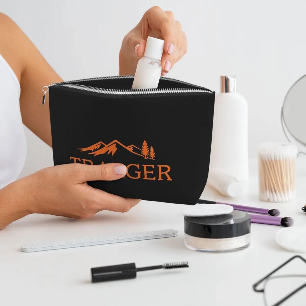 Traeger Pellet Grill Smoke BBQ Essential Cosmetics Bag Travel Makeup Bag Toiletries Box for Dopp Kit