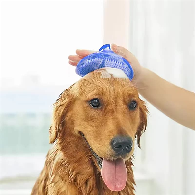 Spazzola in gomma morbida per cani e gatti, guanto in gomma per il bagno, spazzola per la toelettatura e il massaggio del pelo, accessori per il bagno degli animali domestici E2