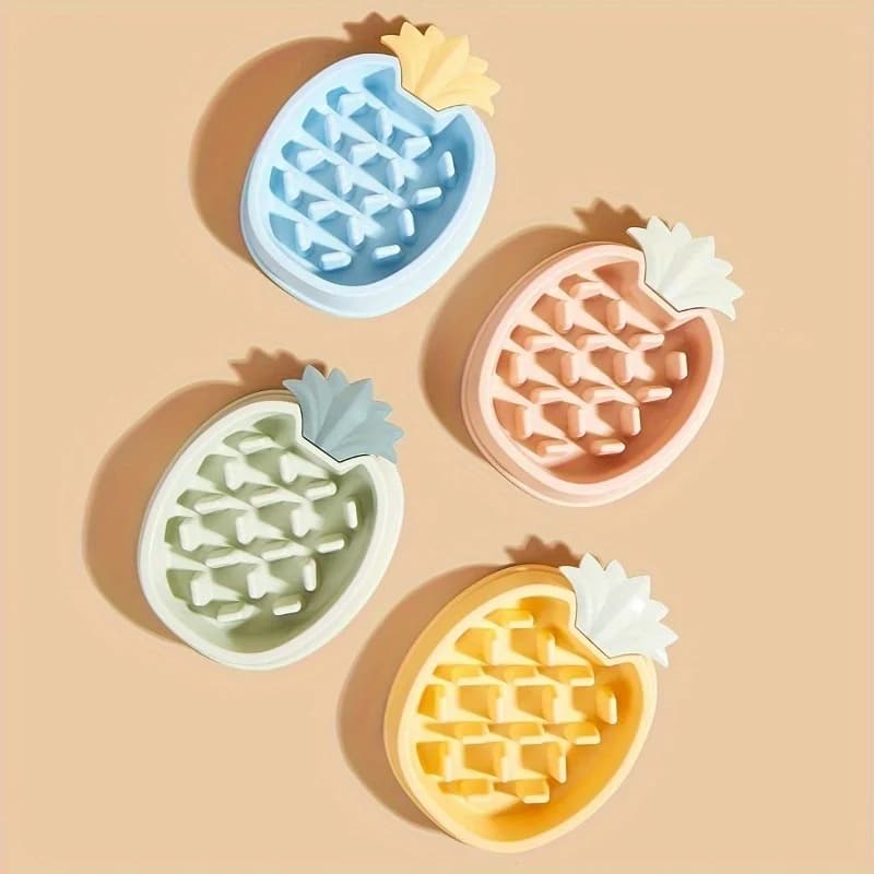 1pc a forma di ananas alimentatore lento ciotola per animali domestici anti-soffocamento cibo per cani e ciotola per acqua animale domestico bacino per alimentazione lenta puzzle per animali domestici alimentatore per alimenti