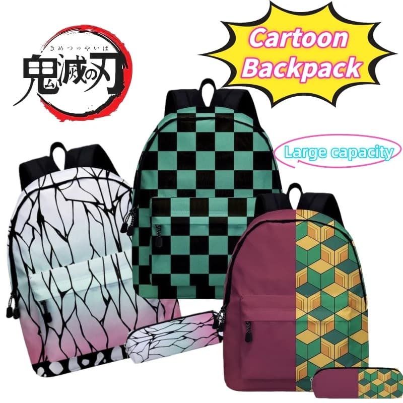 Demon Slayer Kochou Shinobu Kamado Tanjirou Agatsuma Zenitsu Light backpack for students Simple fashionable travel backpack