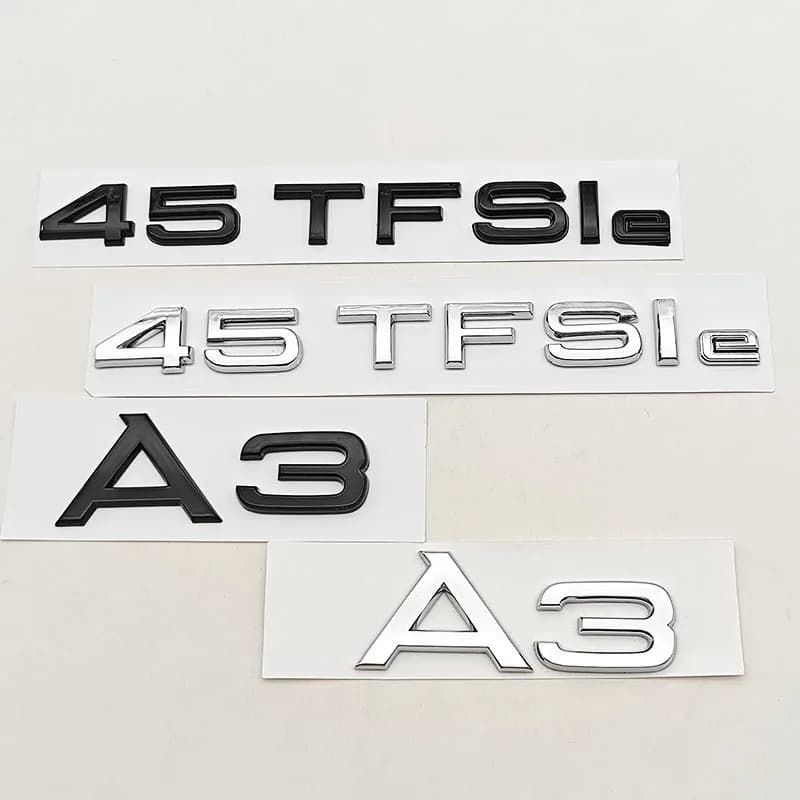 NUOVO 3D ABS Lettere Auto Logo A3 45TFSIe Distintivo Baule Posteriore Decalcomanie Per Audi A3 45 TFSI e 8Y Auto Coda Marcatura Accessori