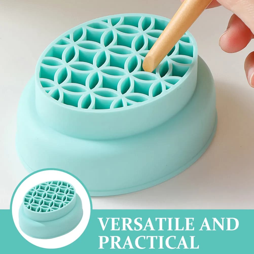 Professional Bowl for Cleaning Silicone Makeup Brushes, Fits All Makeup Tools, Included Bottom and Umbrella Brushes, With Drying Function