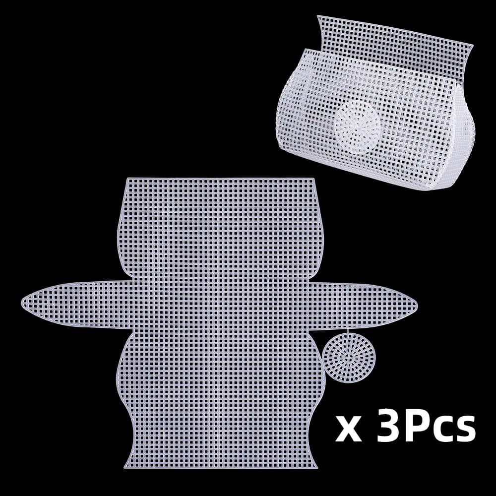 3 durable white plastic mesh sheets, handmade handbags and crafts, coating bag material, mini wallet creation, crochet accessories