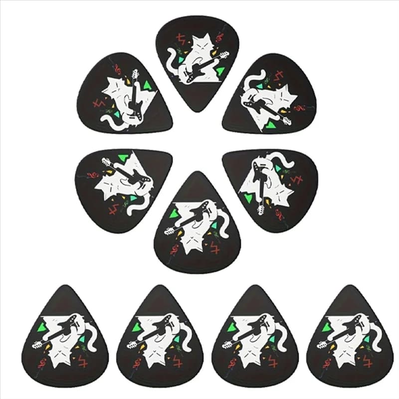 AS98-10 plettri per chitarra sonori originali, dito per chitarra ukulele stampato su entrambi i lati, regalo per gli amanti della musica