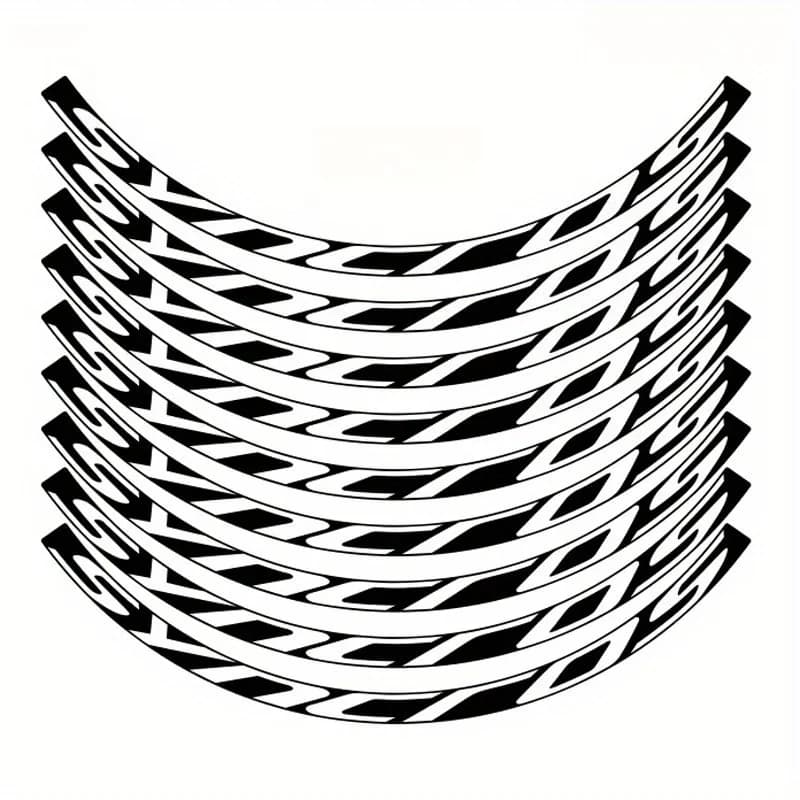 Set di 9 Adesivi per Cerchioni, Perfetti per il Profilo della Ruota, Decalcomanie Impermeabili per MTB, Bici da Strada, Moto e Ciclismo