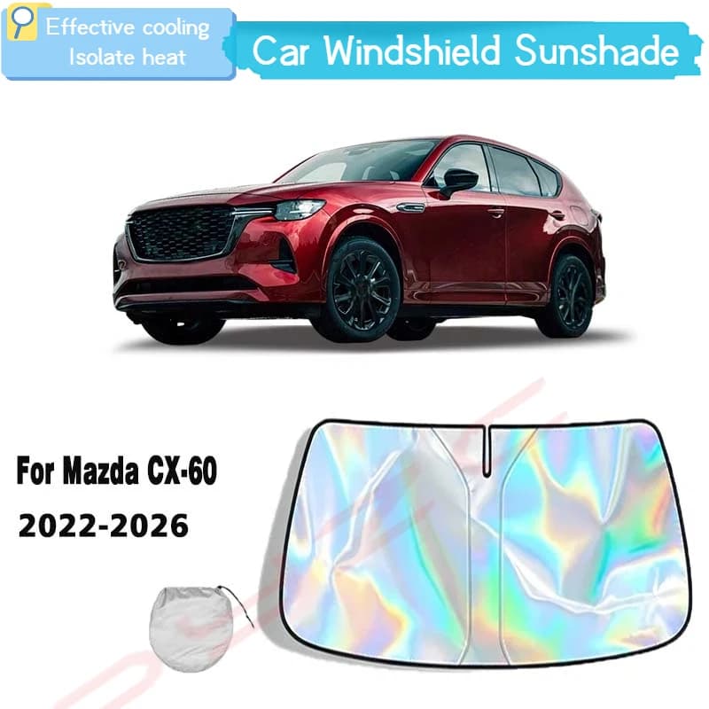 For Mazda CX-60 2022-2026 2025 Car Windshield Sunshade Cover Front Window Sun Shade Visor Auto Interior UV Protection Cool Down