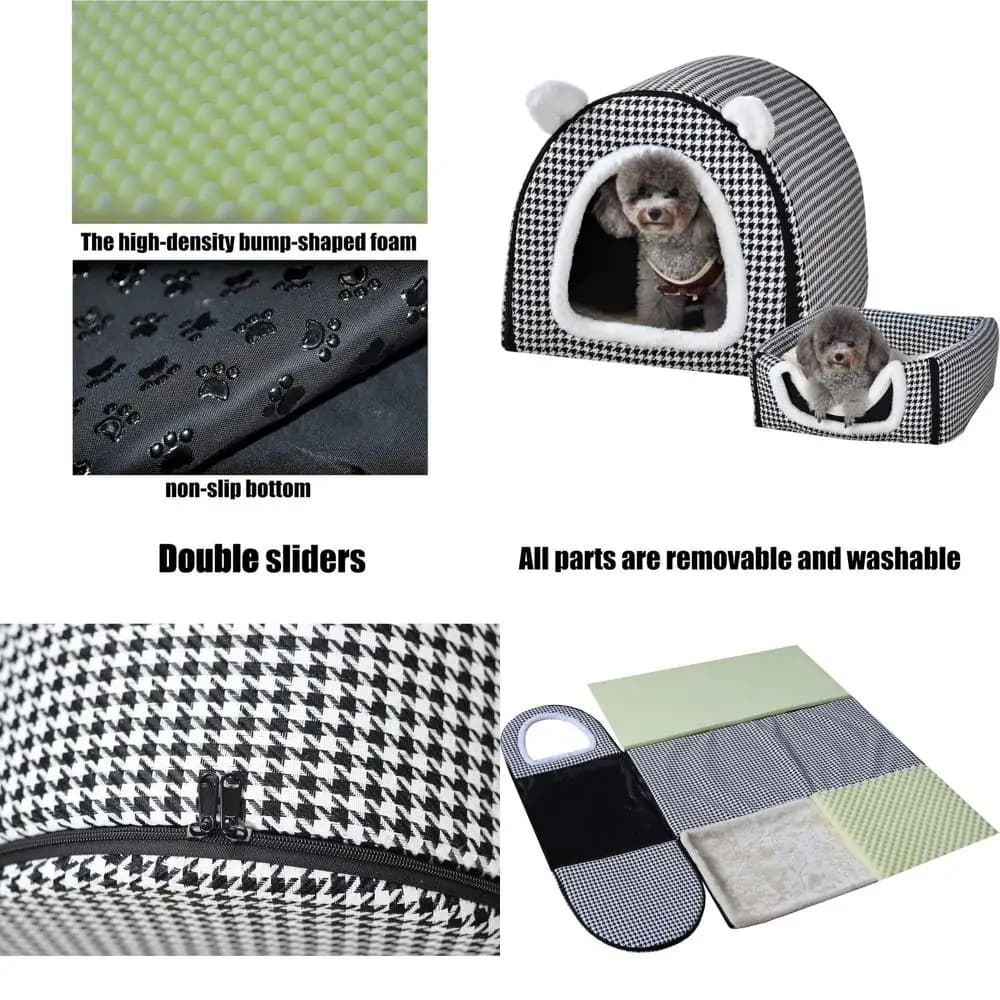 Cuccia per animali domestici da interno per gatti e cani di piccola taglia: tappetino soffice, rivestimento lavabile, base antiscivolo, taglia media