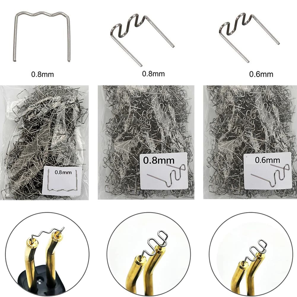 1500 pz 0.6/0.8mm Saldatrice di Plastica Paraurti Saldatore Graffette Paraurti Riparazione Kit di Strumenti Per Auto Cucitrice a Caldo