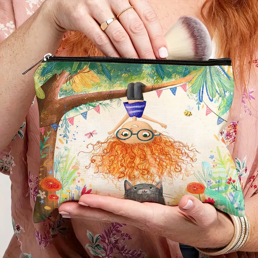 Borsa per il Trucco per Bambini con Stampa Cartone Animato, Doppia Stampa, Pieghevole, Borsa Cosmetica da Donna, Borsa da Sposa, Organizer da Viaggio, Portafoglio per Ragazze