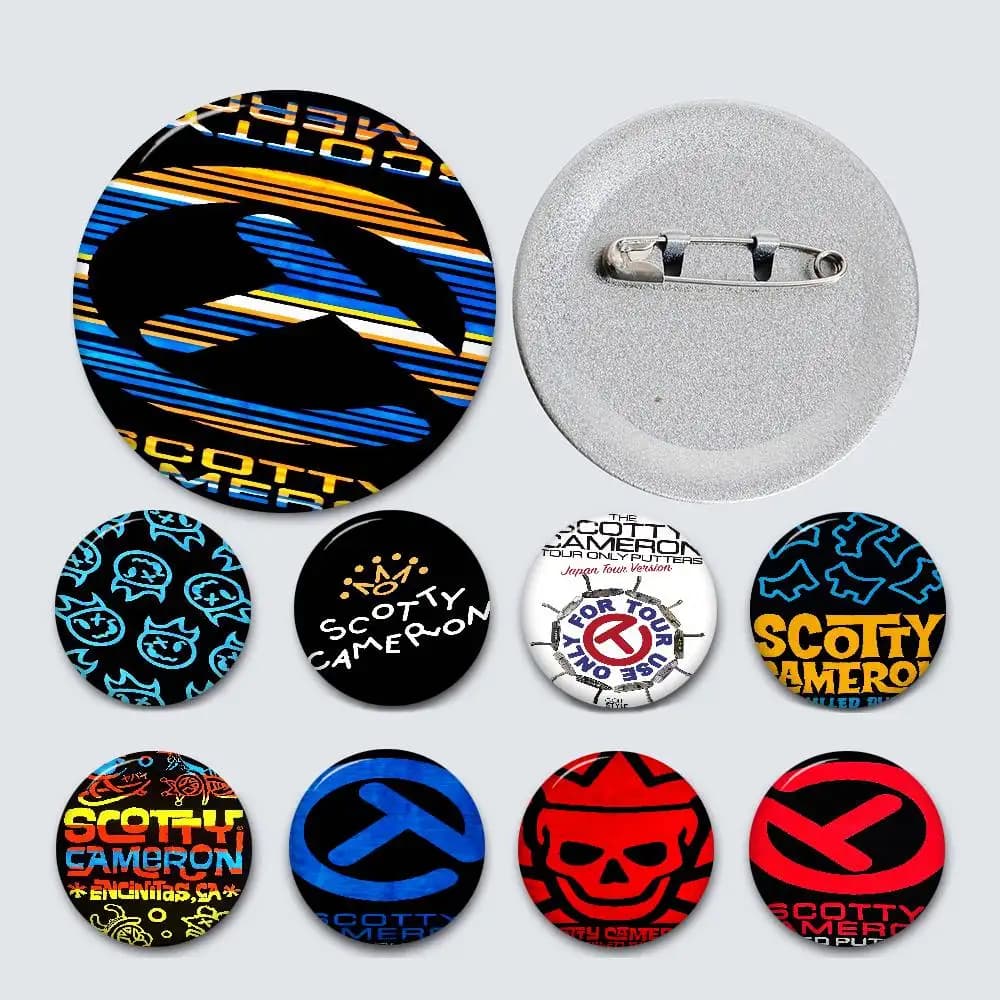 Golf S-scotty C-camerons Anime 32/44/58MM Perni di pulsanti personalizzabili Carino Divertente Distintivo creativo Decorazione di gioielli Regali per gli amici