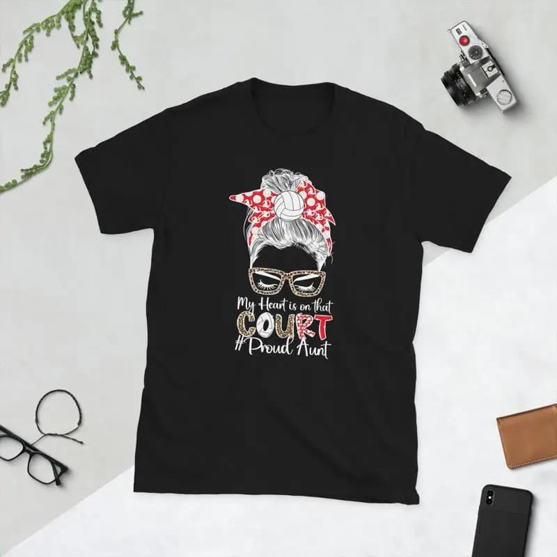 Volleyball aunt player proud t-shirt