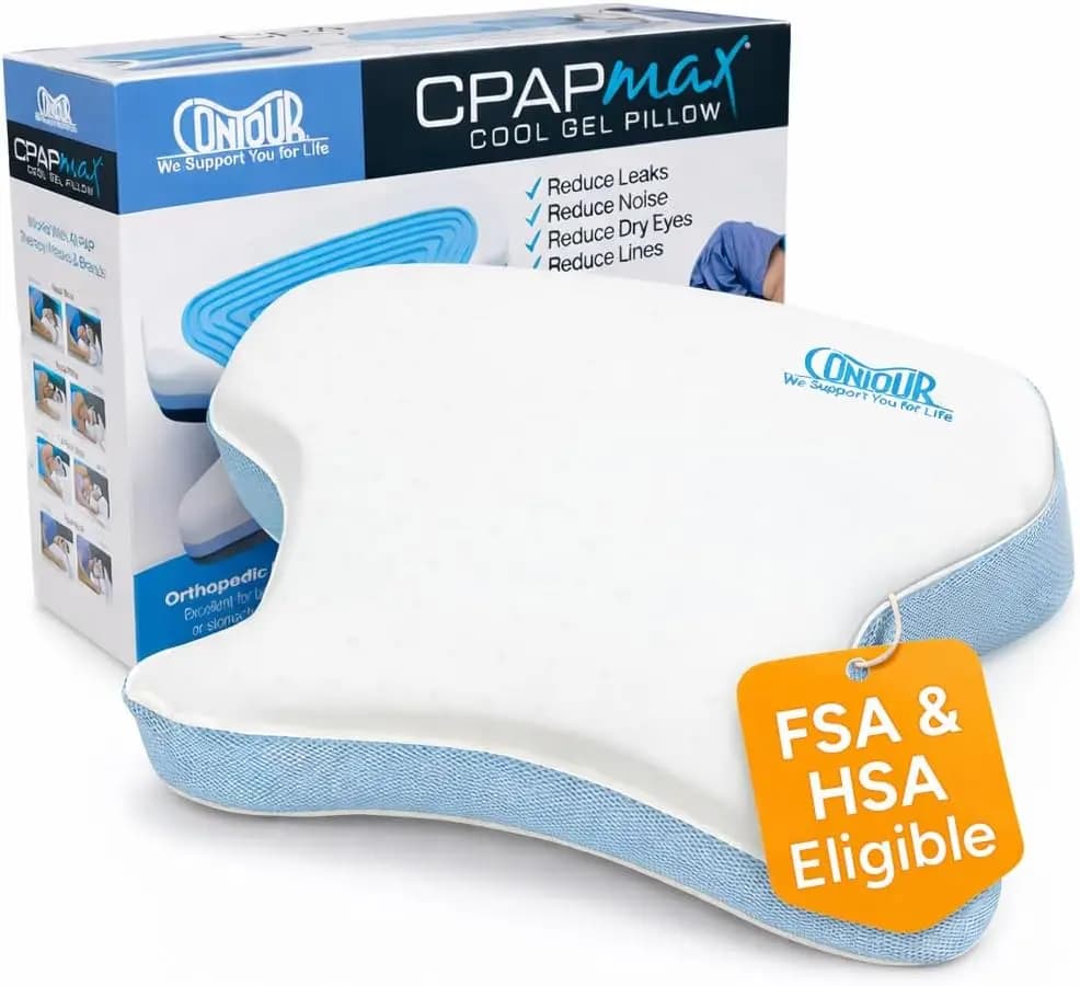 Cuscino CPAP in Gel Rinfrescante per Chi Dorme di Lato con Memory Foam Regolabile - Supporto Ergonomico per Dolori al Collo e alle Spalle