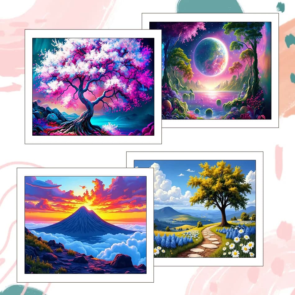 1pc frameless Painting By Number Adults Decorative Landscape Acrylic Paints Drawing 40X50cm Pictures By Numbers Watercolor Home