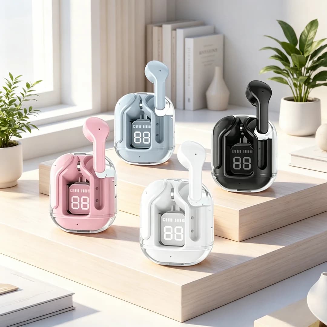 Auricolari wireless mini T2 con display digitale LED, cuffie stereo Bluetooth 5.3 TWS.