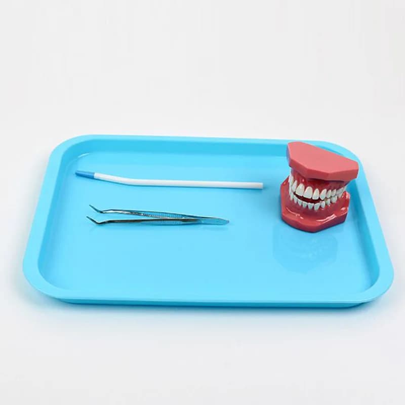 1 vassoio per consumabili dentali con griglia colorata, vassoio in plastica con scomparti, vassoio portaoggetti, vassoio portaoggetti per strumenti di pulizia dentale e medica