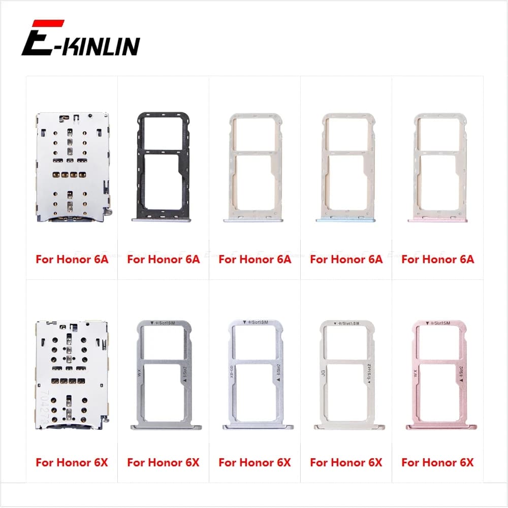 Sim Scheda Micro SD Vassoio Presa Supporto Adattatore Contenitore Connettore Slot Lettore Per HuaWei Honor 6A 6X BLN-AL10 BLL-L22 L21