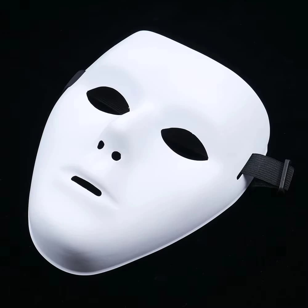 Maschera in PVC Bianca per Halloween, Maschere per Occhi Hip-Hop per Uomo e Donna, Accessorio per Feste, Cosplay, Costumi, Decorazioni per Matrimoni, Dipinte a Mano