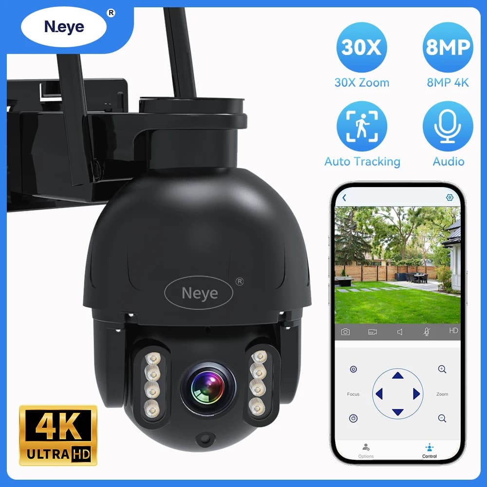 Neye SP100 PTZ WiFi Camera 8MP 4K Outdoor HD 30X Zoom High Speed Spherical Camera Automatic Tracking Intelligent Security
