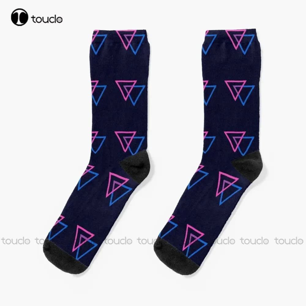 Bi Pride Triangle - Socks Lgbt Pride Volleyball Socks Customized Socks For Teenagers Adults Unisex Custom Gift New Popular